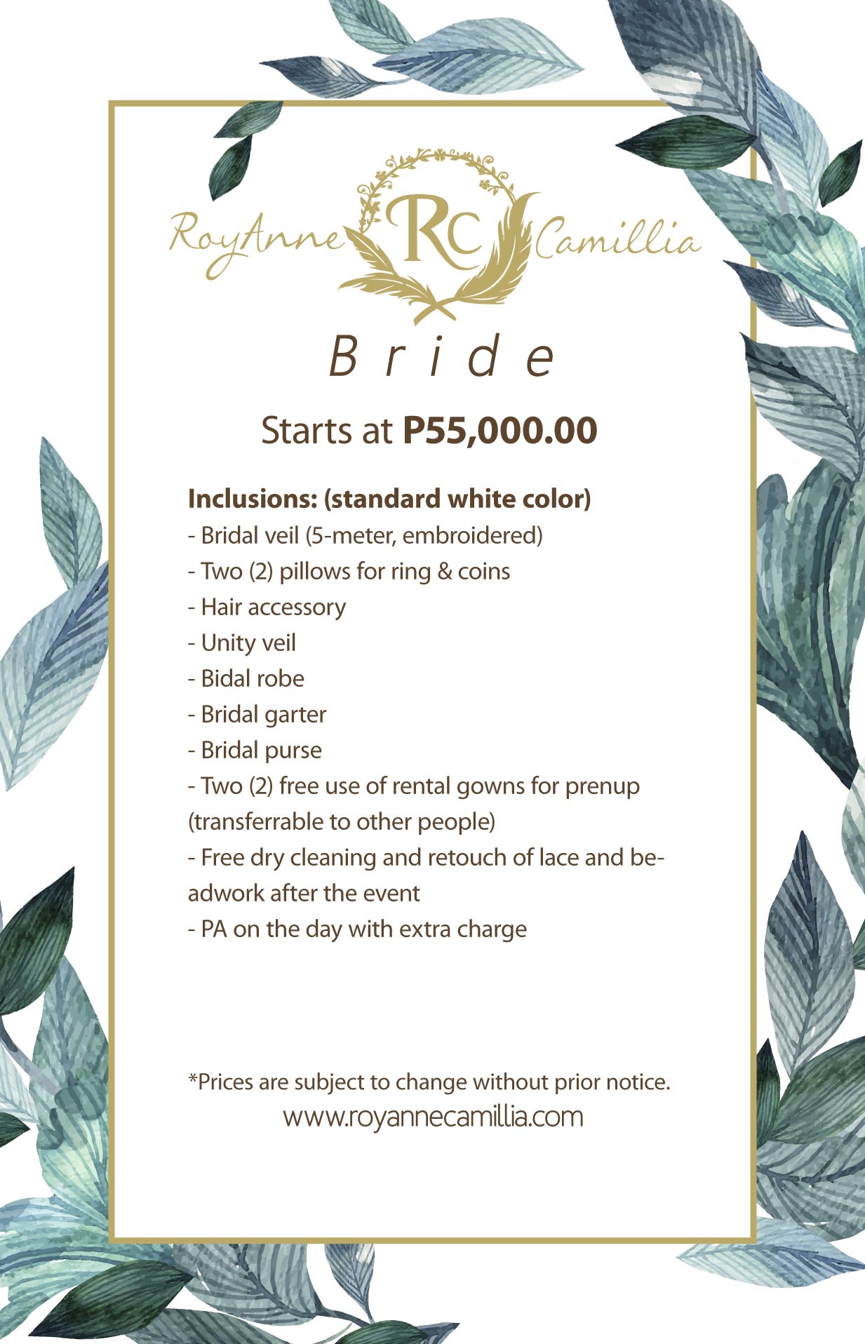 Bridal Gown Package By RoyAnne Camillia Manila DesignerRoyAnne Bridal Gown Package By RoyAnne Camillia Manila DesignerRoyAnne