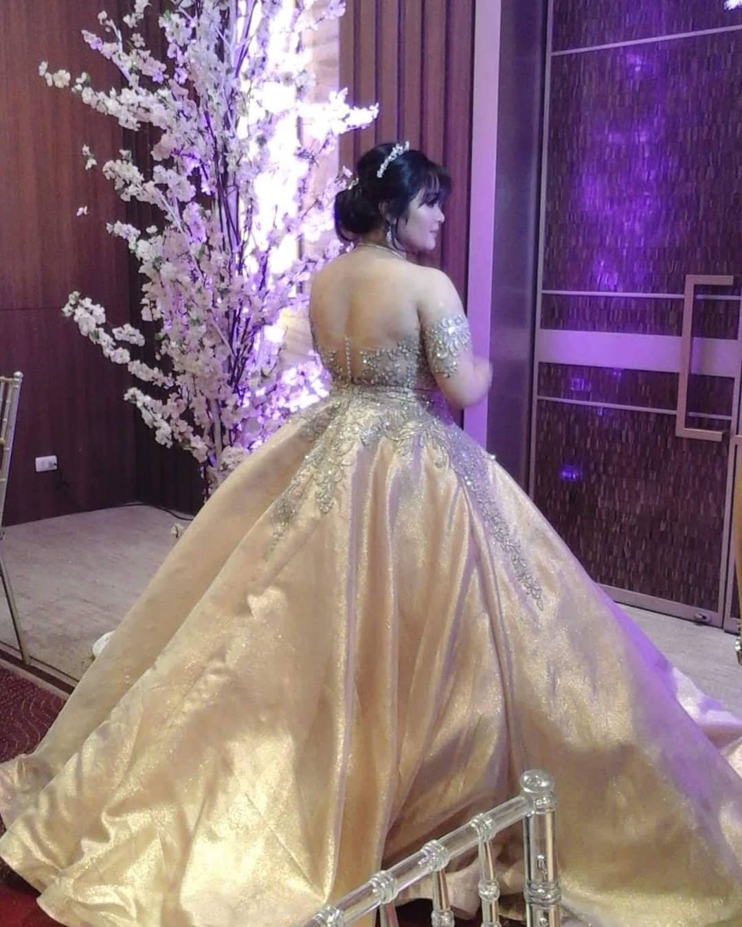 white debut gown