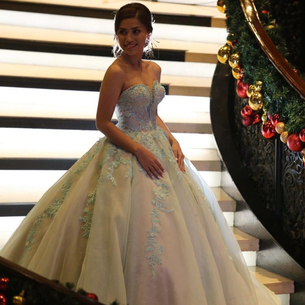 white debut gown