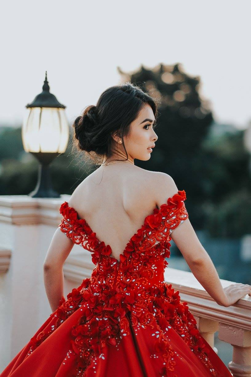 debut gown red