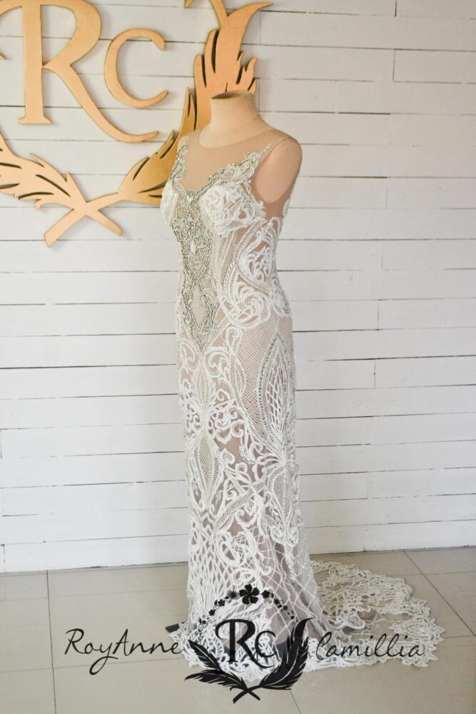 White rental  gown  Margaux by RoyAnne Camillia best 